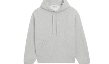 Ami Paris Ami De Coeur Embossed Hoodie Grey