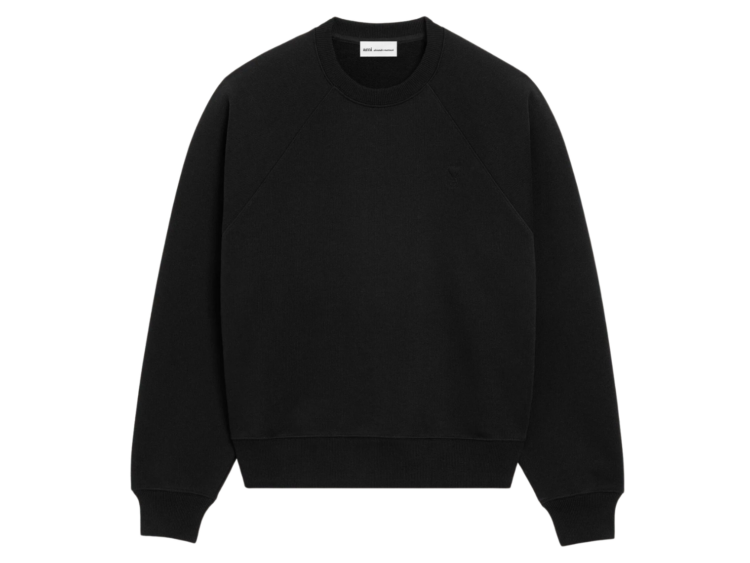 ami paris ami de coeur embossed sweatshirt black 1 1