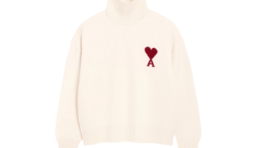 Ami Paris Ami De Coeur Funnel Neck Sweater White