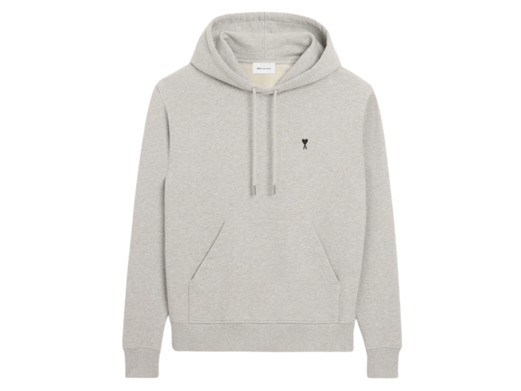 ami paris ami de coeur hoodie grey 1 1