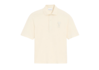 Ami Paris Ami De Coeur Knitted Patch Polo White