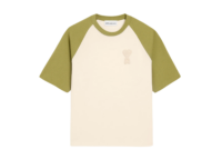 Ami Paris Ami De Coeur Knitted Patch T-Shirt White/Green