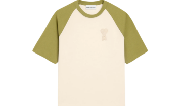 Ami Paris Ami De Coeur Knitted Patch T-Shirt White/Green