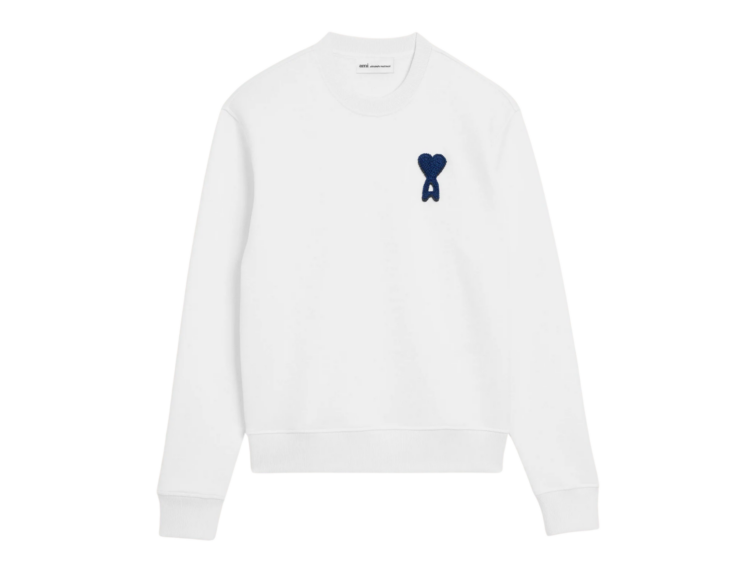 ami paris ami de coeur knitted sweatshirt white 1 1