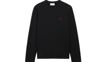 Ami Paris Ami De Coeur Long Sleeve T-Shirt Black Red