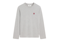 Ami Paris Ami De Coeur Long Sleeve T-Shirt Grey