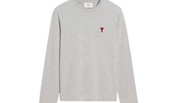 Ami Paris Ami De Coeur Long Sleeve T-Shirt Grey