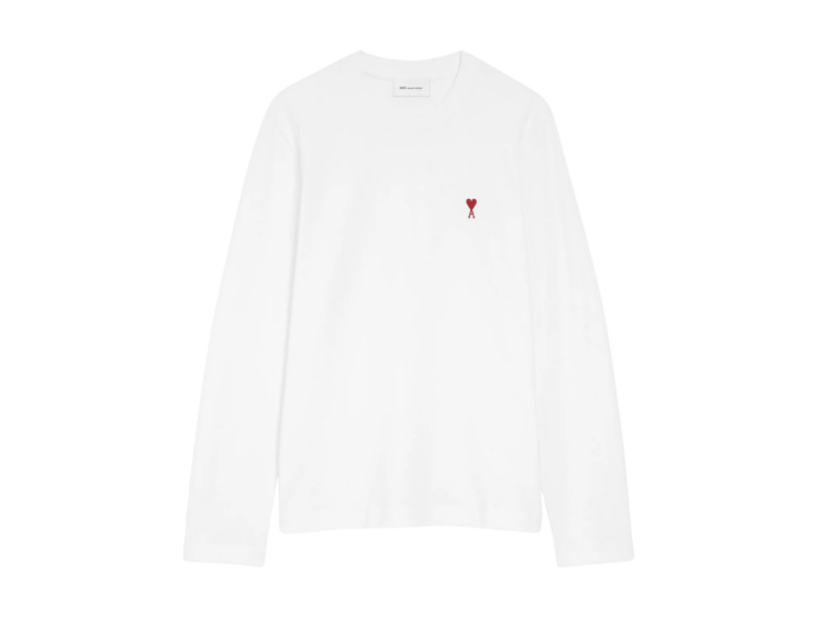 ami paris ami de coeur long sleeve t shirt white 1 1
