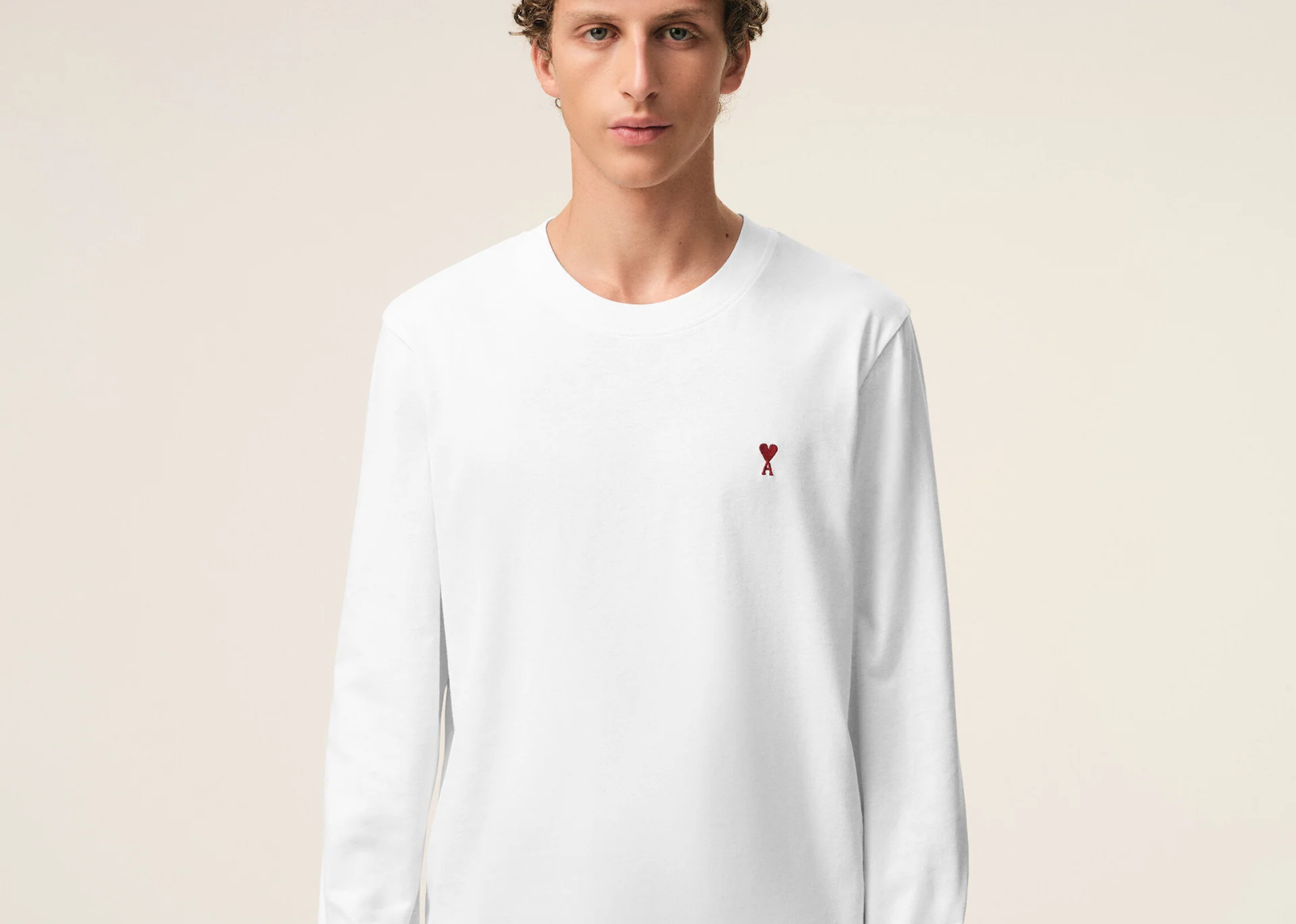 ami paris ami de coeur long sleeve t shirt white 2 1