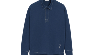 Ami Paris Ami De Coeur Long Sleeves Polo Blue