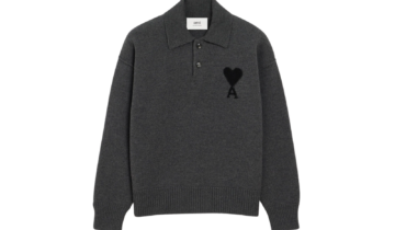 Ami Paris Ami De Coeur Polo Grey Red