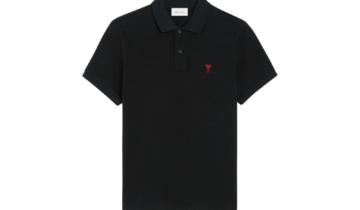 Ami Paris Ami De Coeur Polo Shirt Black Red