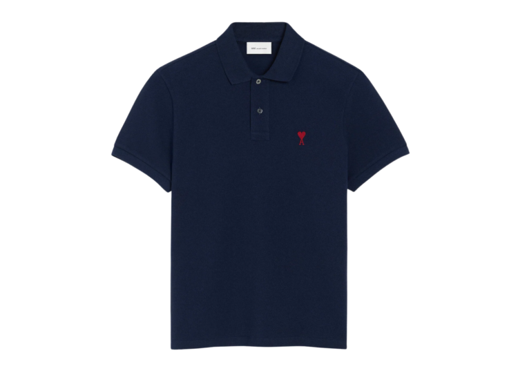 ami paris ami de coeur polo shirt blue red 1 1