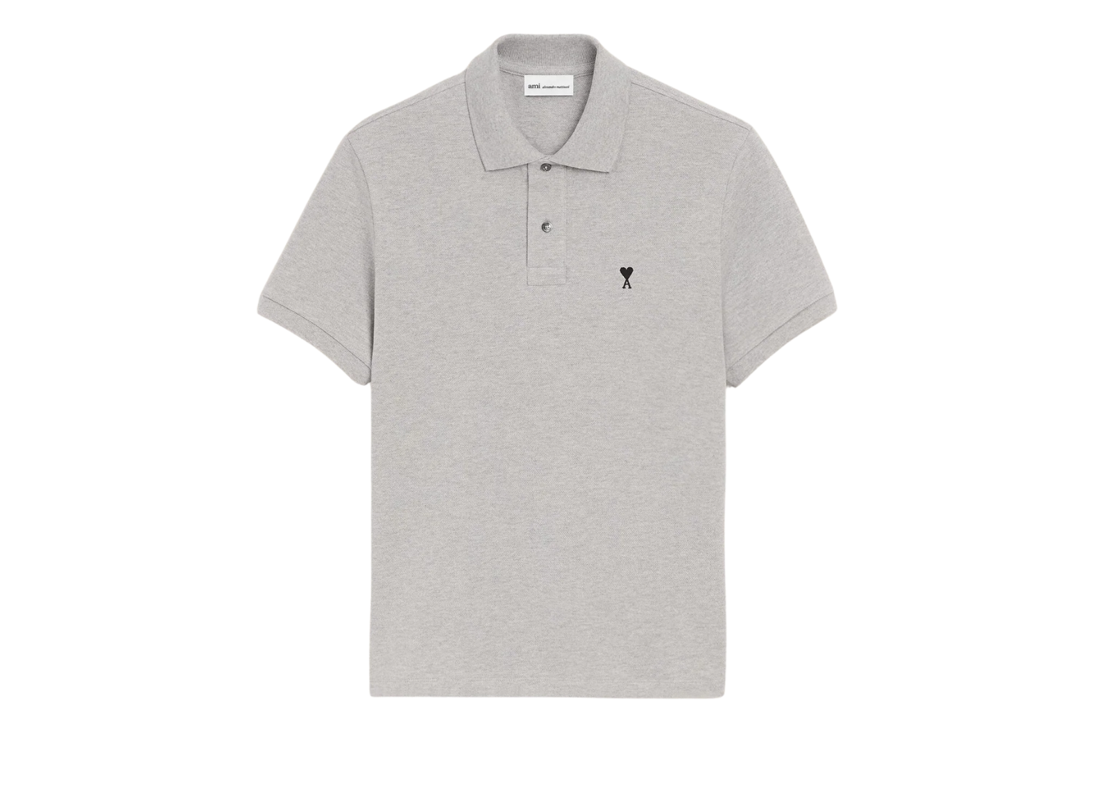 ami paris ami de coeur polo shirt grey 1 1