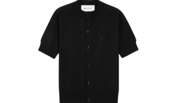 Ami Paris Ami De Coeur Short Sleeve Cardigan Black