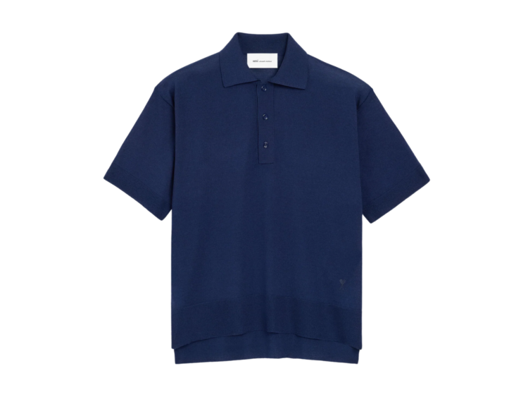ami paris ami de coeur short sleeve polo blue 1 1
