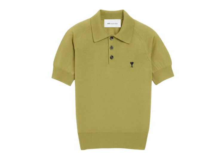ami paris ami de coeur short sleeve polo green 1 1