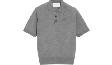 Ami Paris Ami De Coeur Short Sleeve Polo Grey