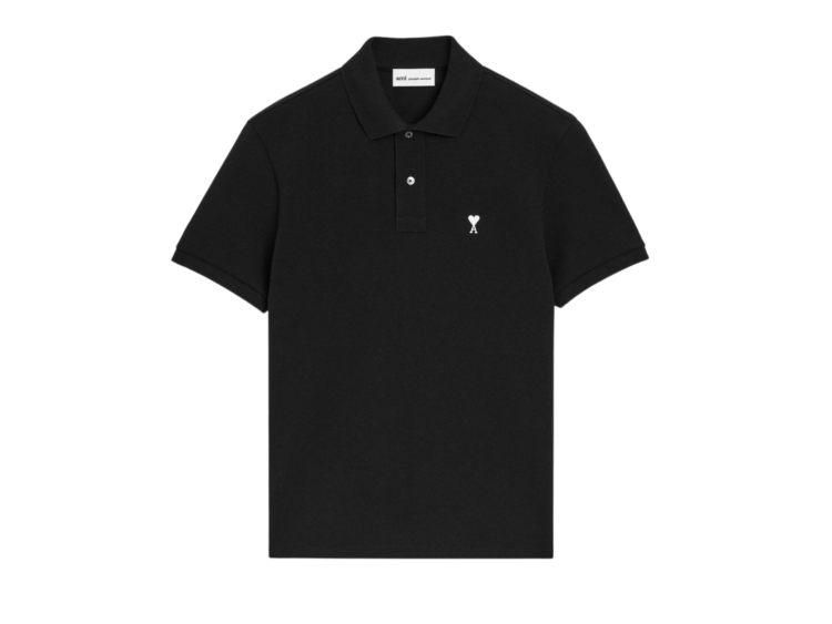 ami paris ami de coeur short sleeve polo shirt black 1 1