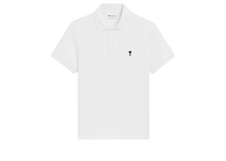 Ami Paris Ami De Coeur Short Sleeve Polo White