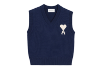 Ami Paris Ami De Coeur Sleeveless Crewneck Sweater Blue