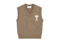 Ami Paris Ami De Coeur Sleeveless Sweater Beige