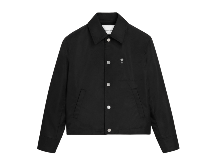 ami paris ami de coeur stud buttoned jacket black 1 1