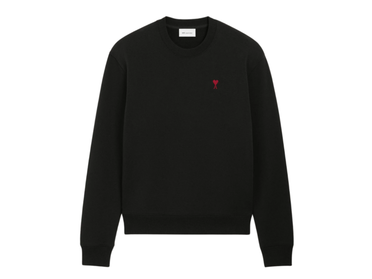 ami paris ami de coeur sweatshirt black red 1 1