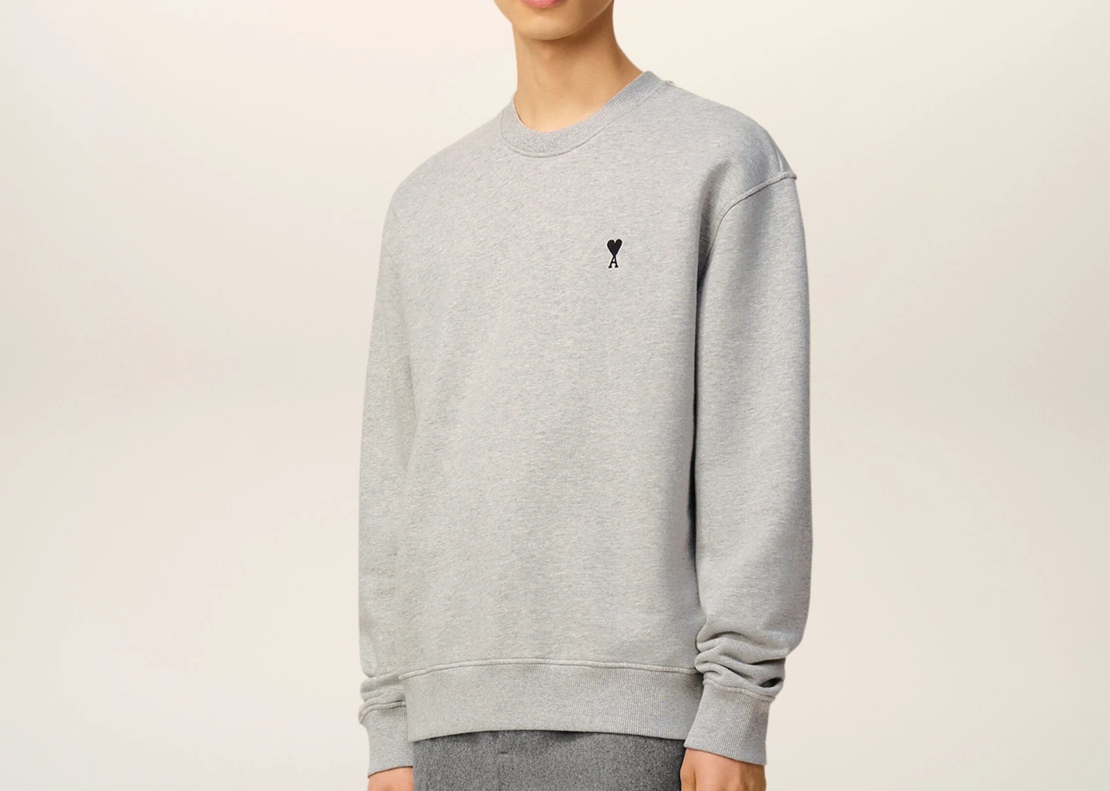 ami paris ami de coeur sweatshirt grey 3 1