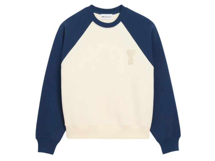 ami paris ami de coeur sweatshirt white blue 1 1