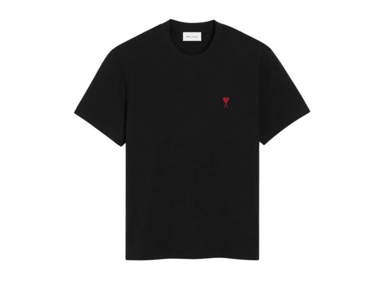 ami paris ami de coeur t shirt black red 1 1