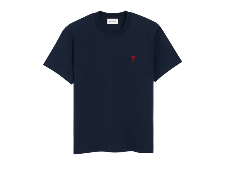 ami paris ami de coeur t shirt night blue red 1 1
