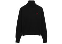 ami paris ami de coeur turtle neck sweater black red 1 1