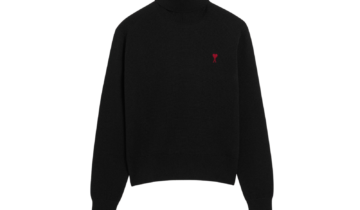 Ami Paris Ami De Coeur Turtle Neck Sweater Black Red