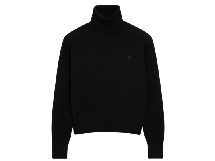 ami paris ami de coeur turtle neck sweater black 1 1