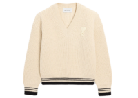 Ami Paris Ami De Coeur V-Neck Sweater White