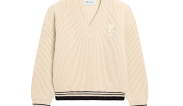 Ami Paris Ami De Coeur V-Neck Sweater White