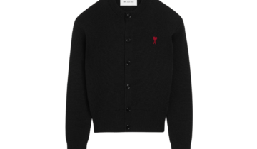 Ami Paris Ami De Coeur Wool Cardigan Black