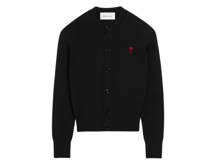 ami paris ami de coeur wool cardigan black 1 1