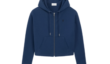 Ami Paris Ami De Coeur Zipped Hoodie Blue