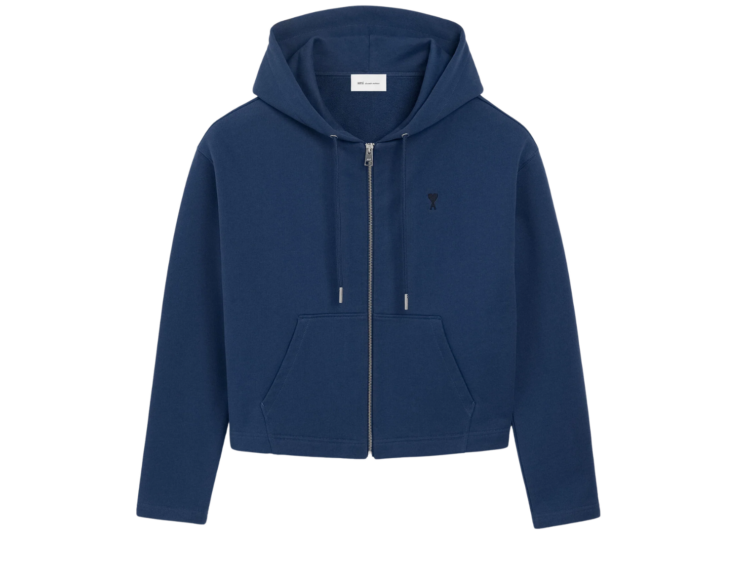 ami paris ami de coeur zipped hoodie blue 1 1