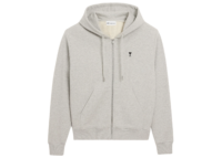ami paris ami de coeur zipped hoodie grey 1 1