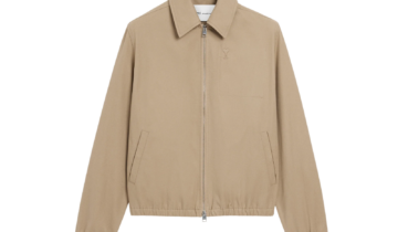 Ami Paris Ami De Coeur Zipped Jacket Beige