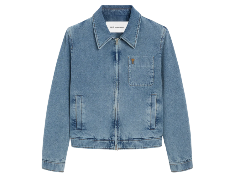 ami paris ami de coeur zipped jacket blue 1 1