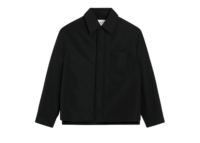 ami paris black taffetas padded ami de coeur overshirt 1 1