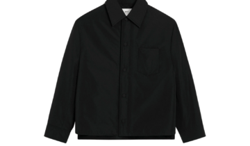 Ami Paris Black Taffetas Padded Ami De Coeur Overshirt