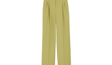 Ami Paris New Wool Low Waist Wide Trousers Green