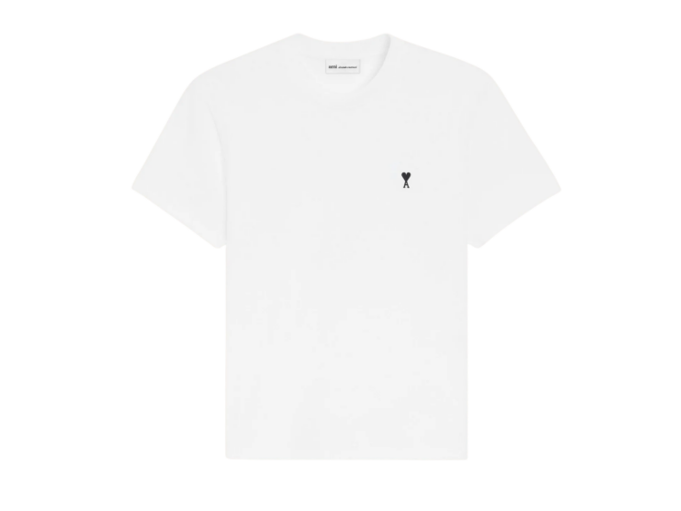 ami paris white cotton ami de coeur t shirt 1 1