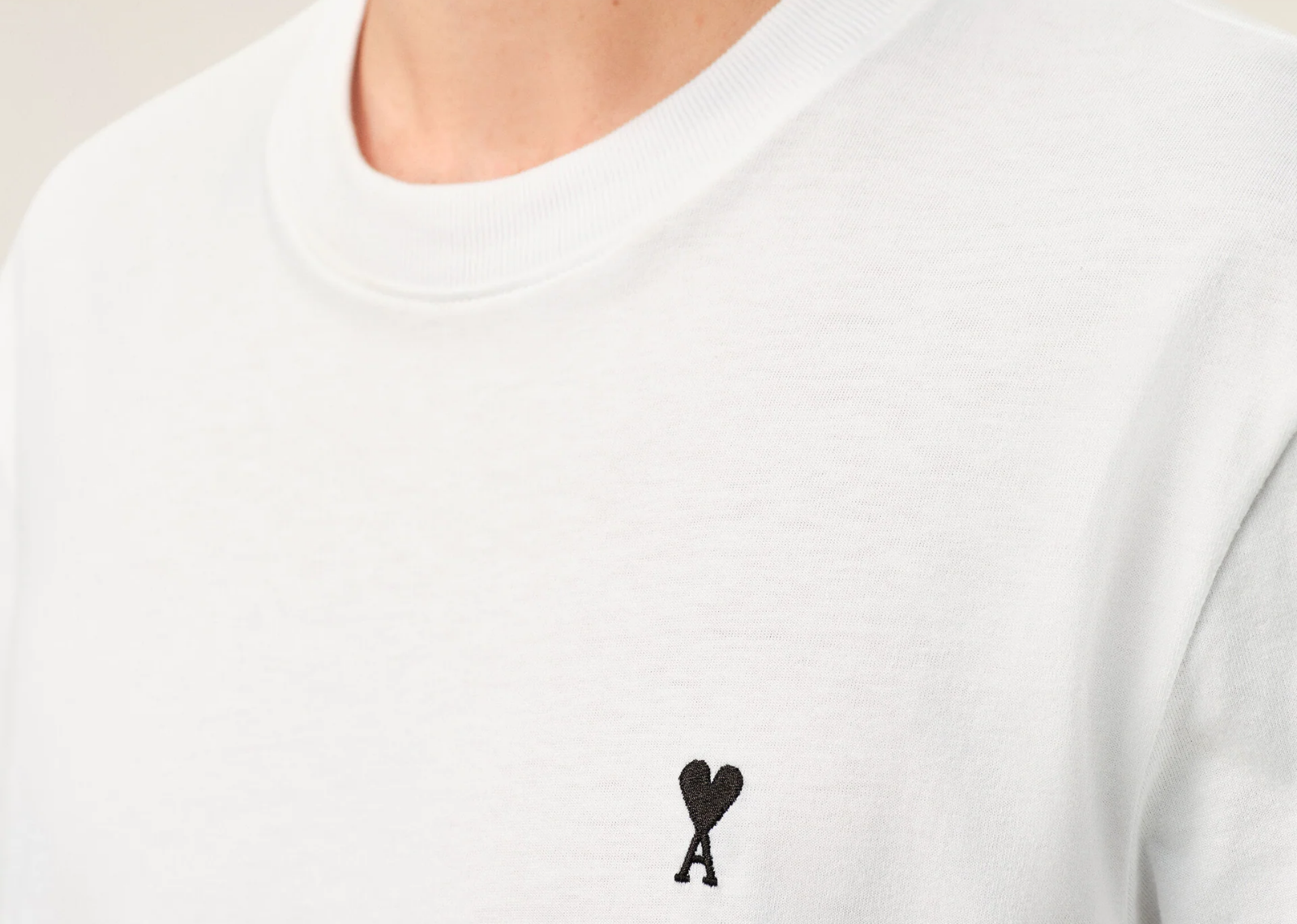 ami paris white cotton ami de coeur t shirt 3 1