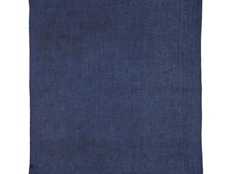 kujten extra large cashmere bandana effy dark navy blue 1 1